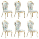 Victorian Apricot Birch Chenille Dining Side Chair Image - 18