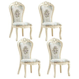 Victorian Apricot Birch Chenille Dining Side Chair Image - 21