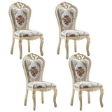 Victorian Apricot Birch Chenille Dining Side Chair Image - 24