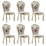 Victorian Apricot Birch Chenille Dining Side Chair Image - 25