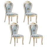 Victorian Apricot Birch Chenille Dining Side Chair Image - 3