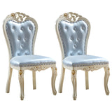 Victorian Apricot Birch Chenille Dining Side Chair Image - 32