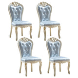 Victorian Apricot Birch Chenille Dining Side Chair Image - 33