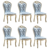 Victorian Apricot Birch Chenille Dining Side Chair Image - 34