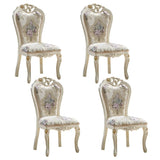 Victorian Apricot Birch Chenille Dining Side Chair Image - 36