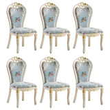 Victorian Apricot Birch Chenille Dining Side Chair Image - 5