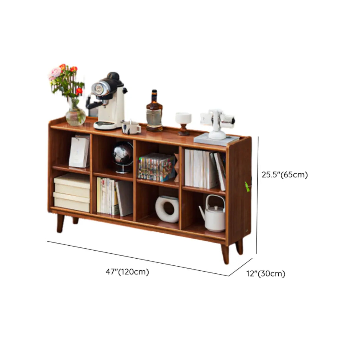 Victorian Classic Vertical Pine Wood Organizer Bookcase Image - 14