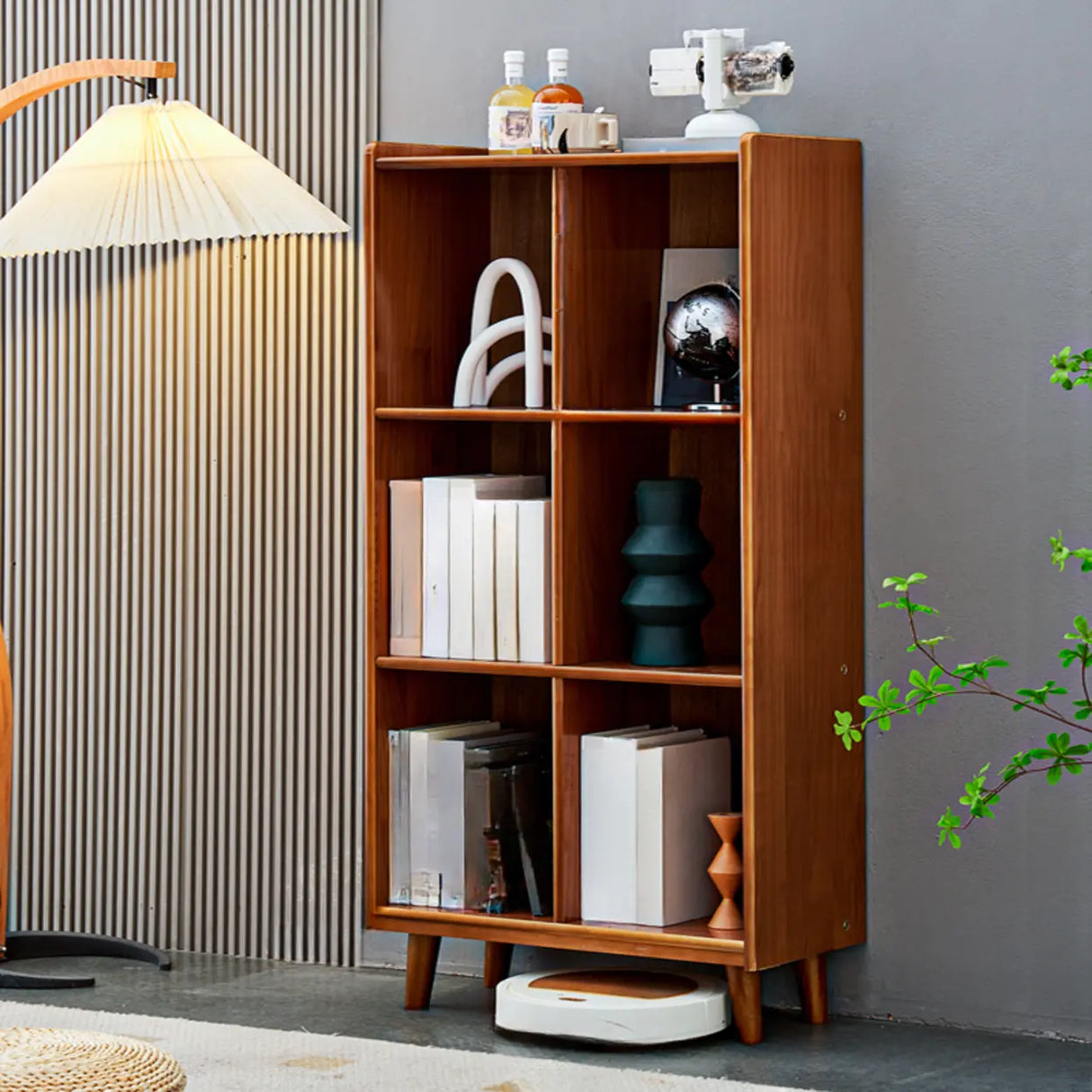 Victorian Classic Vertical Pine Wood Organizer Bookcase Image - 3