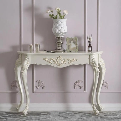 Victorian Luxury Curved Wood Entrance Console Table Image - 1