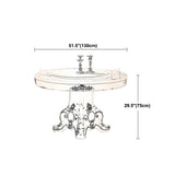 Victorian Round Marble White Scratch Resistant Dining Table Image - 11
