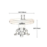 Victorian Round Marble White Scratch Resistant Dining Table #size
