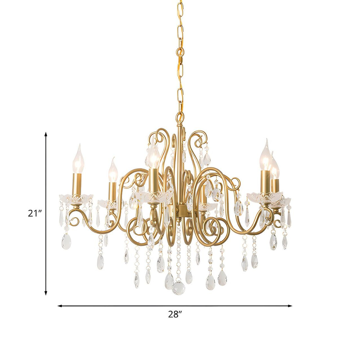 Victorian Swirl Arm Candelabra Crystal Chandelier 