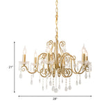Victorian Swirl Arm Candelabra Crystal Chandelier #size
