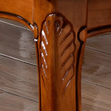 Victorian Walnut Wood Leg Leather Dining Side Chair Image - 12