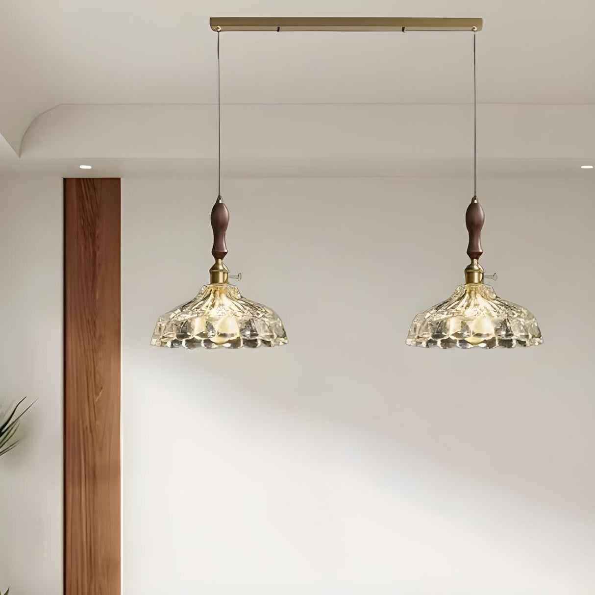 Vintage 2-Light Dome Adjustable Island Pendant Light Image - 1