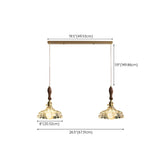 Vintage 2-Light Dome Adjustable Island Pendant Light #size