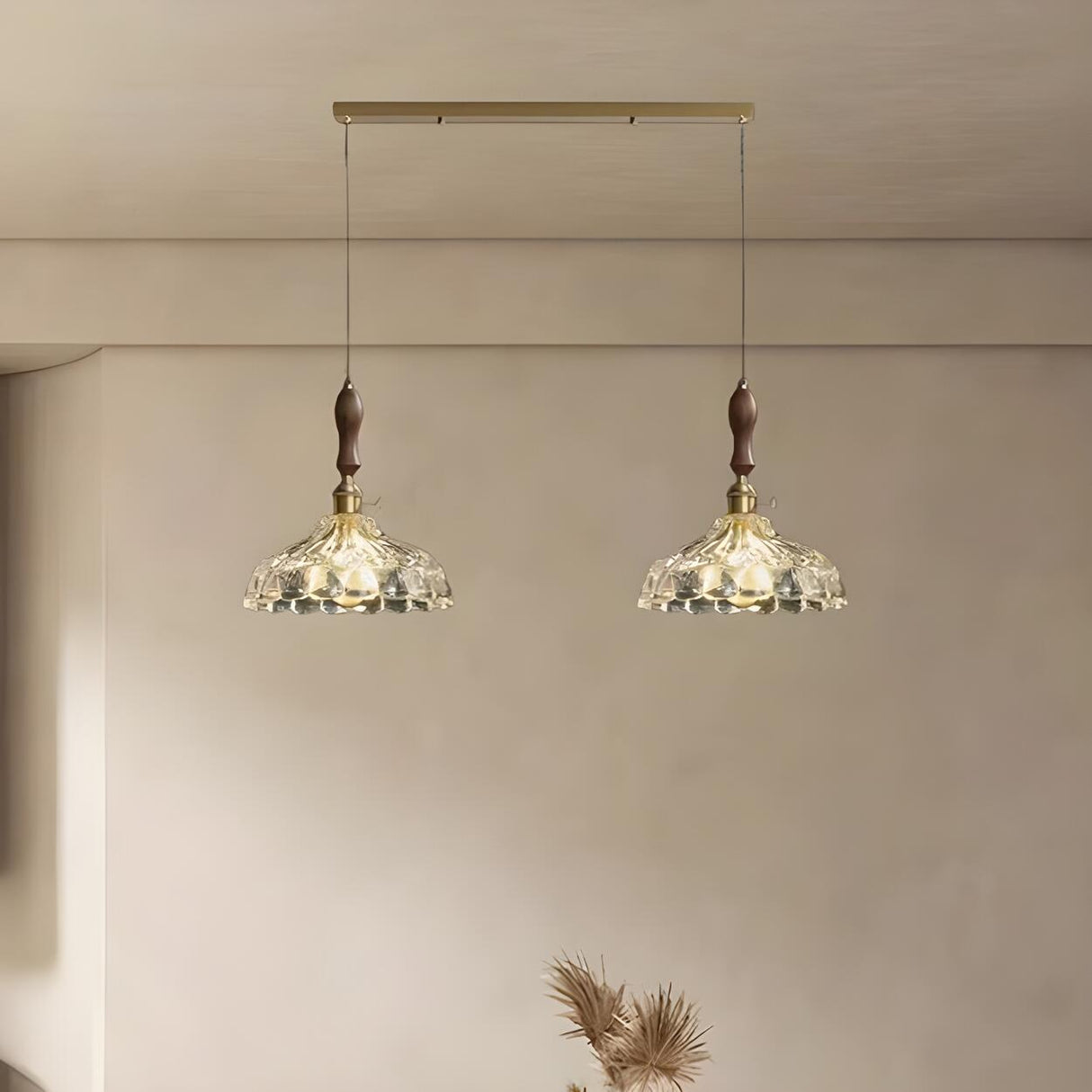 Vintage 2-Light Dome Adjustable Island Pendant Light Image - 3