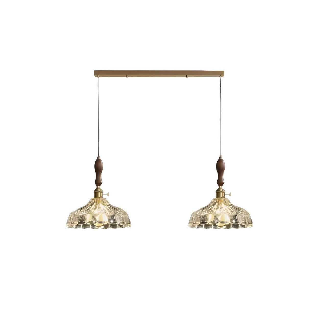 Vintage 2-Light Dome Adjustable Island Pendant Light Image - 5