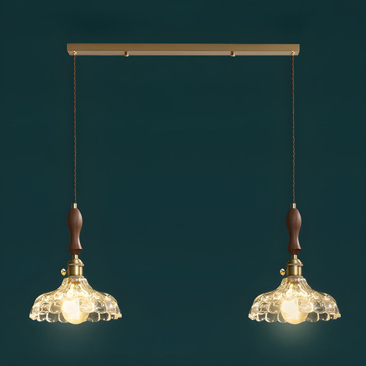 Vintage 2-Light Dome Adjustable Island Pendant Light Image - 6