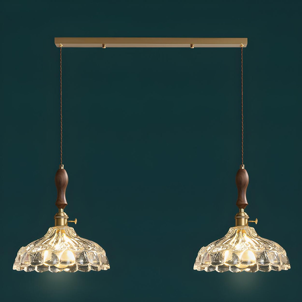 Vintage 2-Light Dome Adjustable Island Pendant Light Image - 8