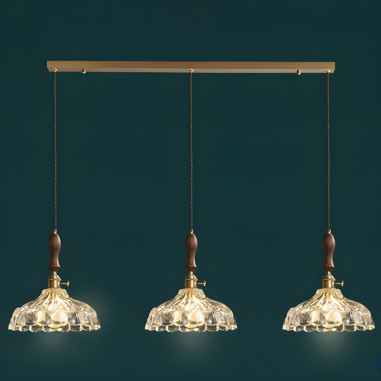 Vintage 2-Light Dome Adjustable Island Pendant Light Image - 9
