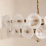 VIntage 2 Tiers Glass Disc Chandelier Adjustable Height Image - 7