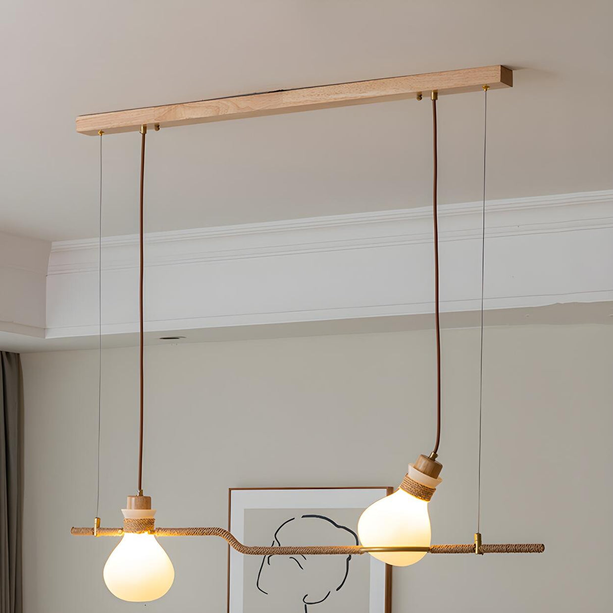 Vintage 3-Light Bulb-Shaped Metal Island Pendant Light Image - 12