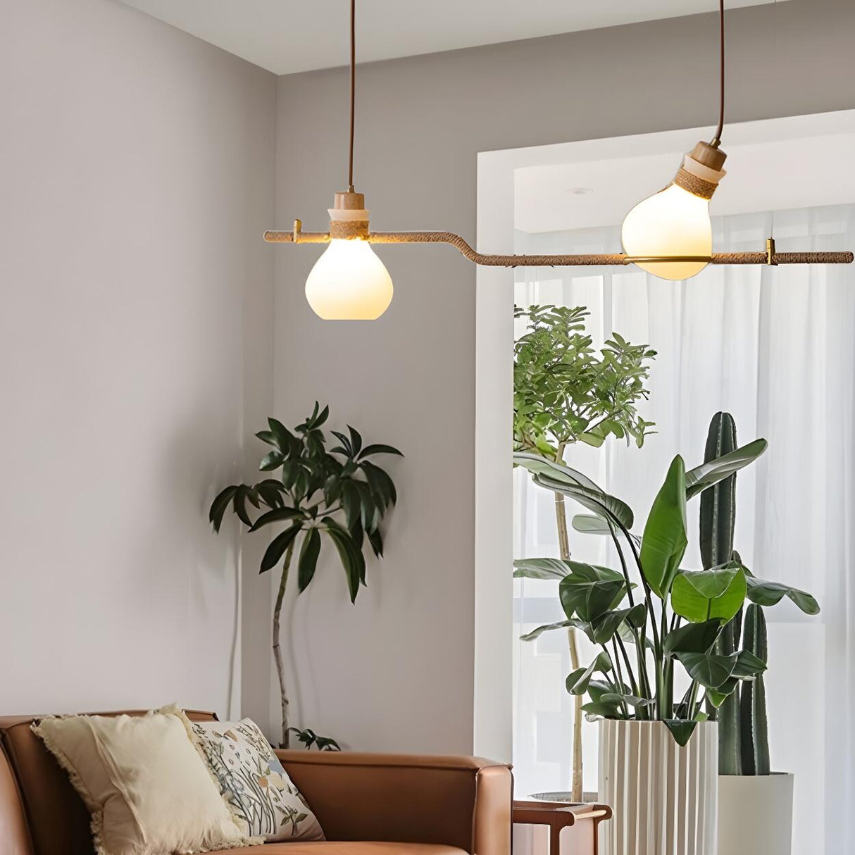 Vintage 3-Light Bulb-Shaped Metal Island Pendant Light Image - 4