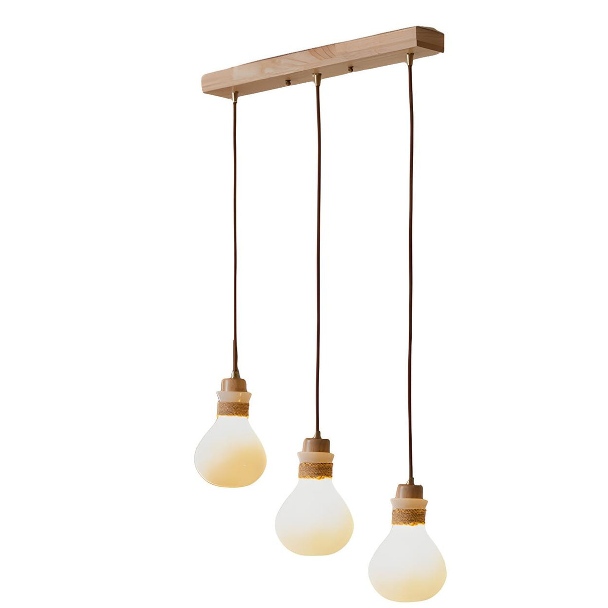Vintage 3-Light Bulb-Shaped Metal Island Pendant Light Image - 7