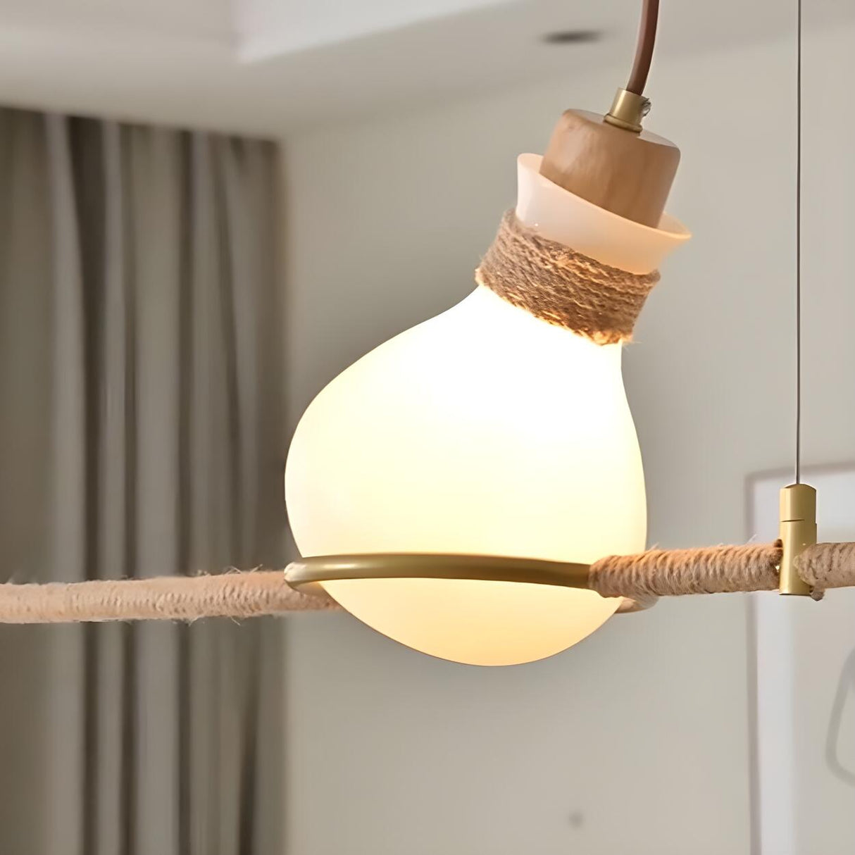 Vintage 3-Light Bulb-Shaped Metal Island Pendant Light Image - 9