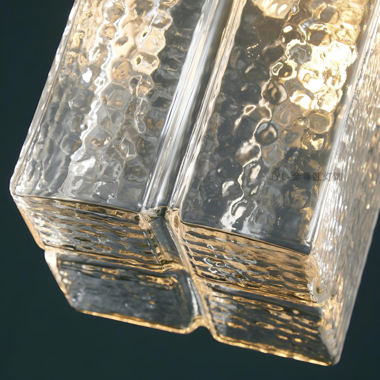Vintage 3-Light Geometric Textured Island Hanging Light Image - 9