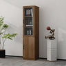 Vintage 4-Tier Glass Wood Closed Back Storage Bookcase Image - 13