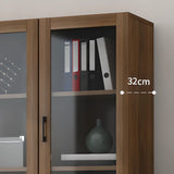 Vintage 4-Tier Glass Wood Closed Back Storage Bookcase Image - 14