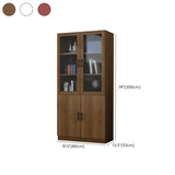 Vintage 4-Tier Glass Wood Closed Back Storage Bookcase Image - 16