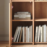 Vintage 6-Level Doors Oak Wooden Storage Bookcase Image - 11