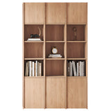 Vintage 6-Level Doors Oak Wooden Storage Bookcase Image - 13