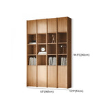 Vintage 6-Level Doors Oak Wooden Storage Bookcase Image - 17