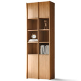 Vintage 6-Level Doors Oak Wooden Storage Bookcase Image - 2