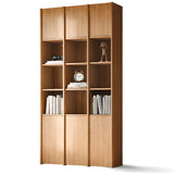 Vintage 6-Level Doors Oak Wooden Storage Bookcase Image - 3