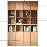 Vintage 6-Level Doors Oak Wooden Storage Bookcase Image - 8