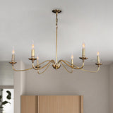 Vintage  6-Light Candelabra Metal Chain Chandelier Image - 1