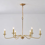 Vintage  6-Light Candelabra Metal Chain Chandelier Image - 10