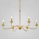 Vintage  6-Light Candelabra Metal Chain Chandelier Image - 14