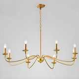 Vintage  6-Light Candelabra Metal Chain Chandelier Image - 15
