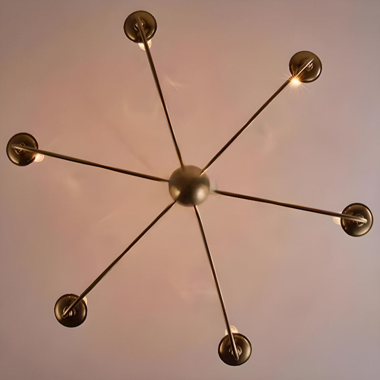 Vintage  6-Light Candelabra Metal Chain Chandelier Image - 17