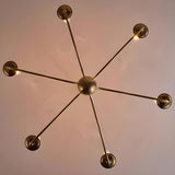 Vintage  6-Light Candelabra Metal Chain Chandelier Image - 17