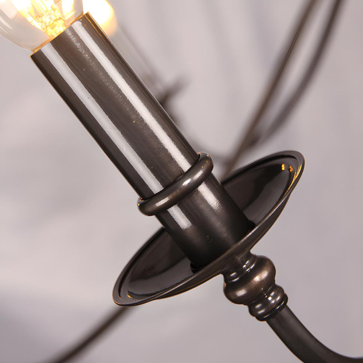 Vintage  6-Light Candelabra Metal Chain Chandelier Image - 19