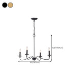 Vintage  6-Light Candelabra Metal Chain Chandelier #size