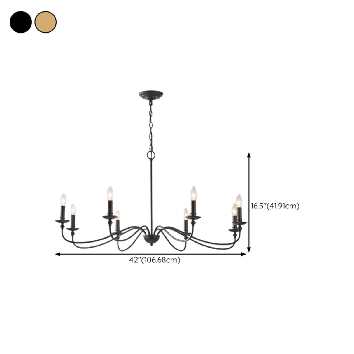 Vintage  6-Light Candelabra Metal Chain Chandelier Image - 23