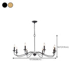 Vintage  6-Light Candelabra Metal Chain Chandelier Image - 23